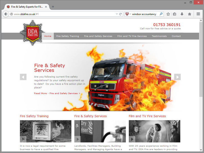 DDA Fire Website Design