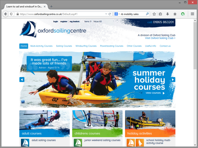 Oxford Sailing Centre Website Design
