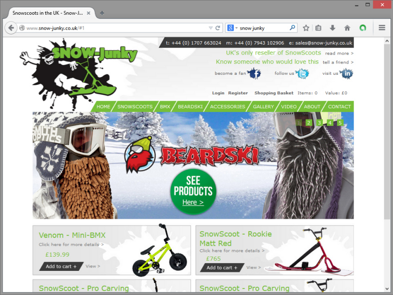 Snow Junky Website Design