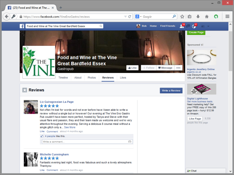 The Vine Facebook Page